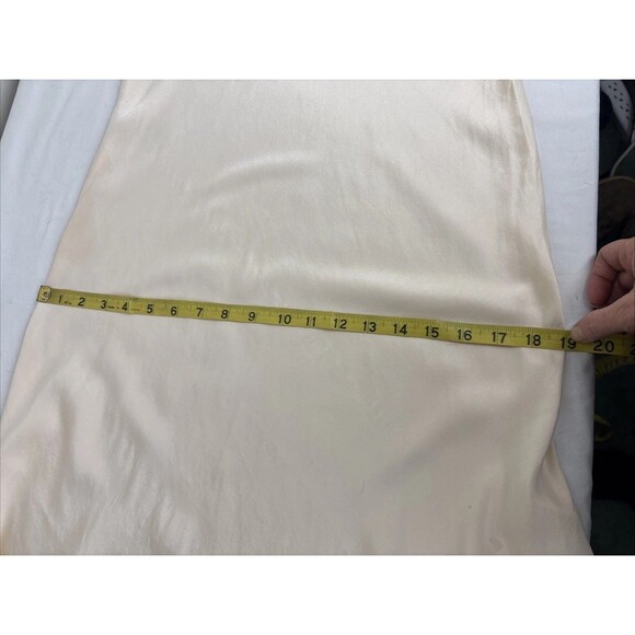 Vintage 90s Victoria Secret Gold Label 100% Silk Slip Midi Dress Large Cream - Picture 14 of 15